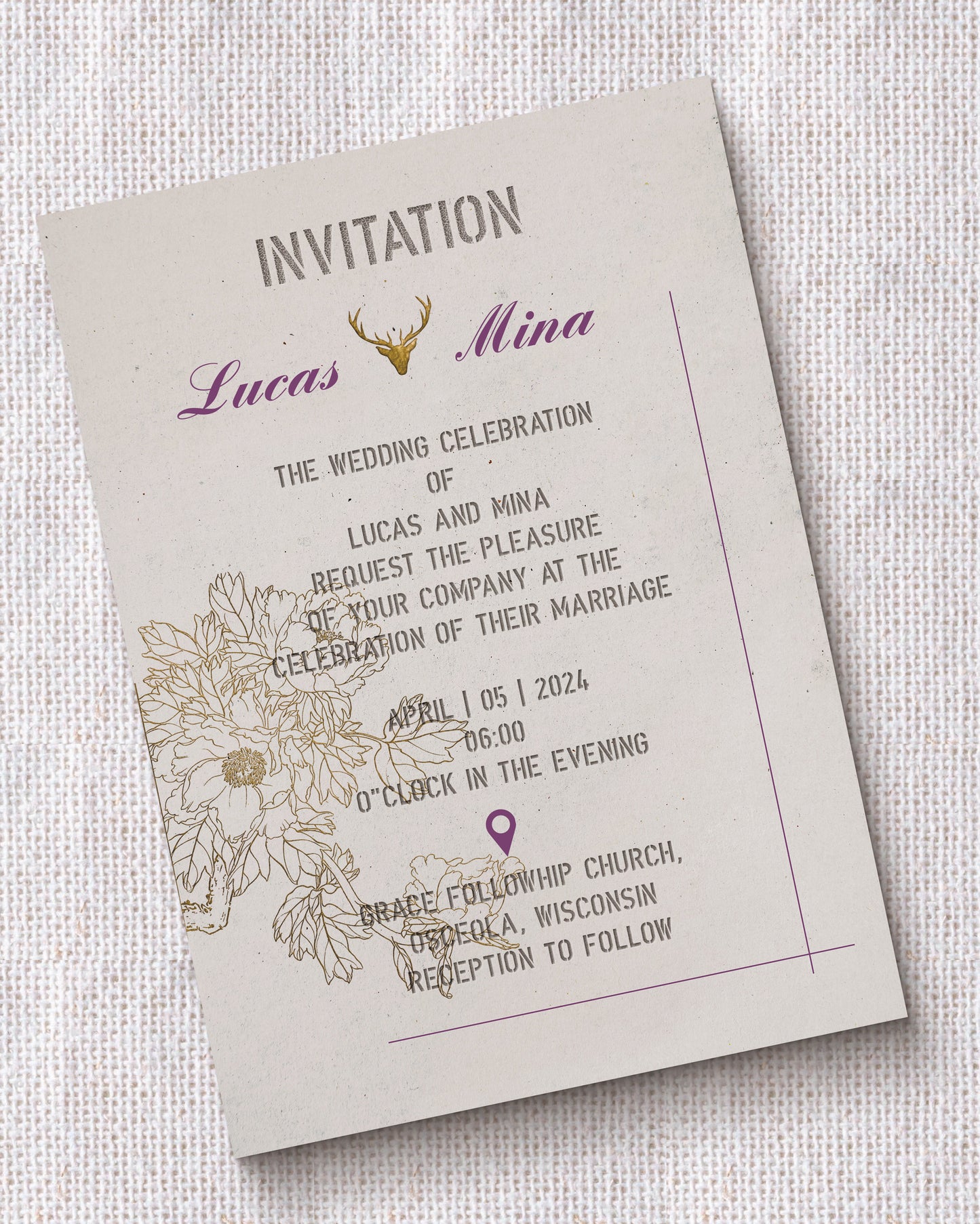 Hand-Painted Floral Invitations