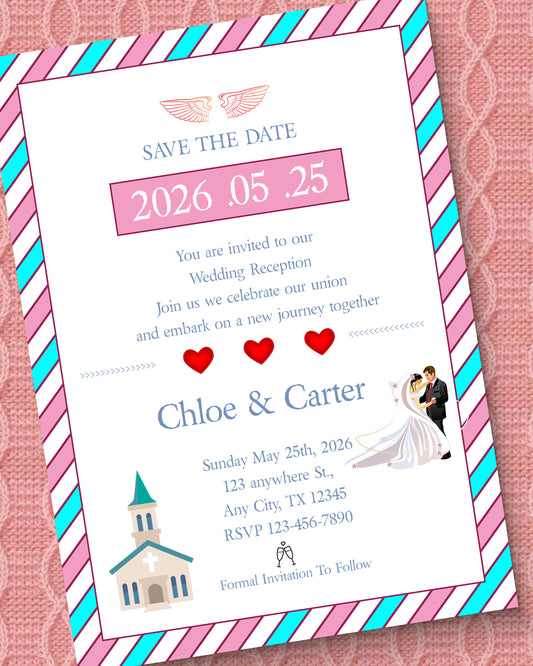 Castle Background Wedding Invites