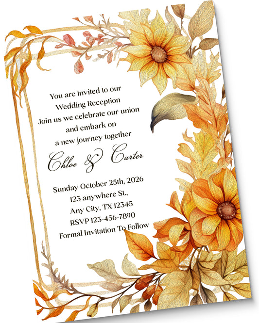 5'' x 7'' Wedding Invitation Card Template SKU: 24050