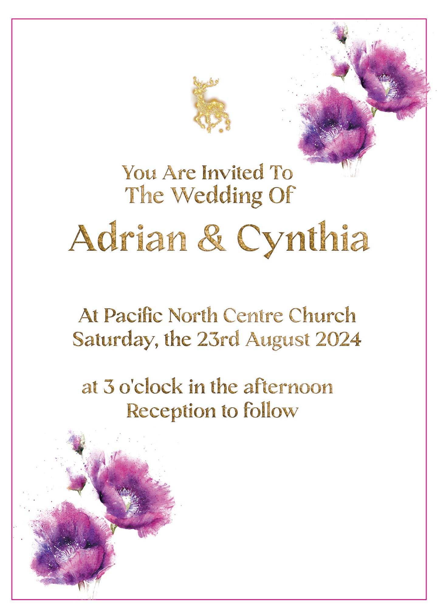 5'' x 7'' Wedding Invitation Card PSD Template SKU: 24002
