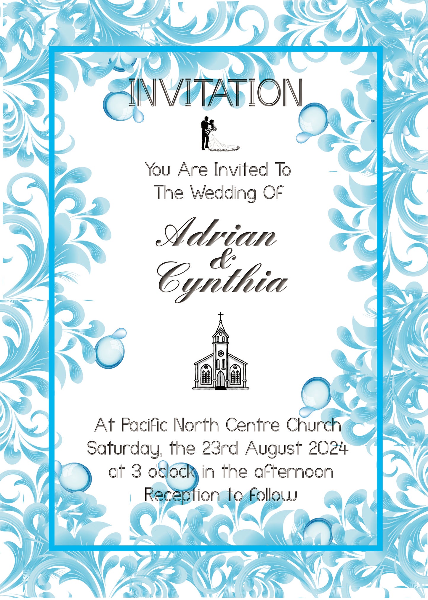 5'' x 7'' Wedding Invitation Card PSD Template SKU: 24005