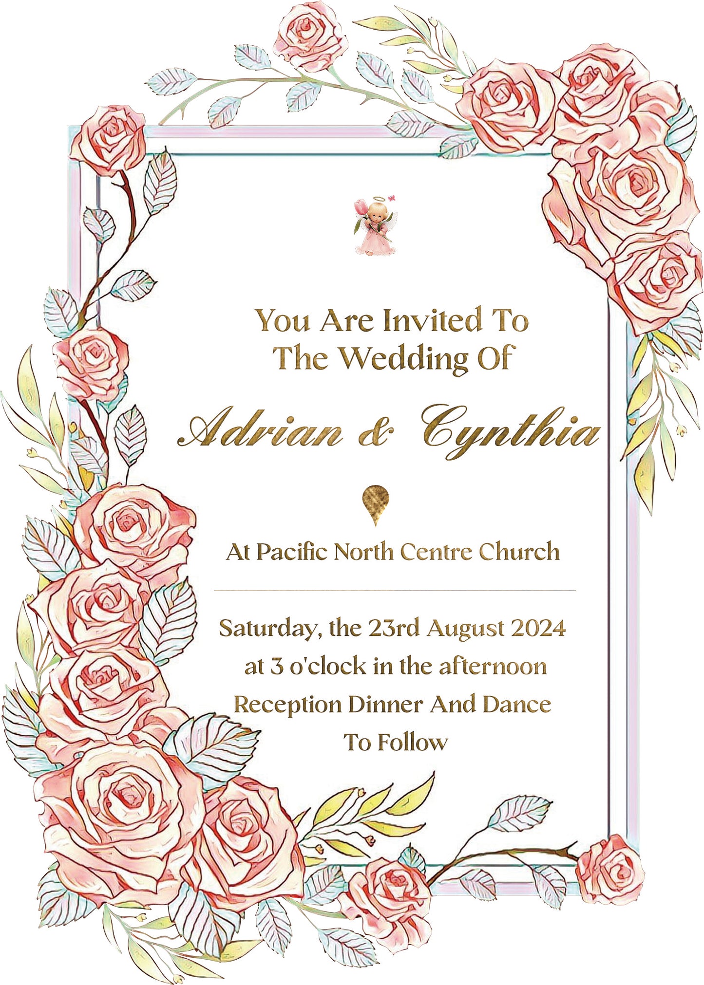 5'' x 7'' Wedding Invitation Card PSD Template SKU: 24009