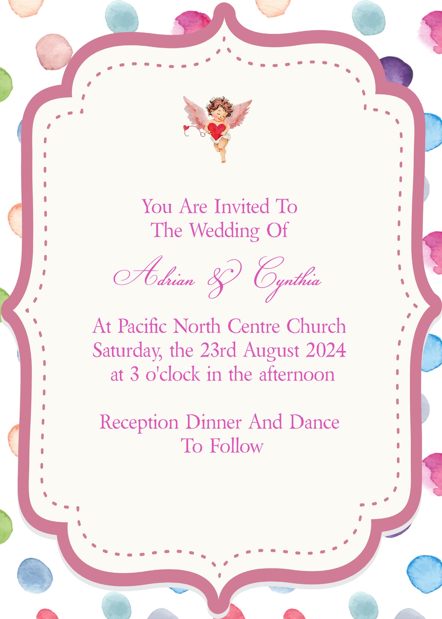 5'' x 7'' Wedding Invitation Card Template SKU: 24062